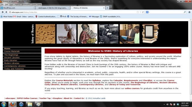 History of Libraries Homepage